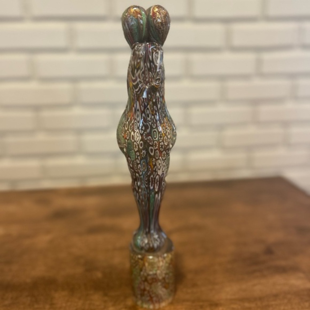 MURANO GLASS FIGURINE LOVERS WITH MURRINA AND GOLD 24 CARATS
